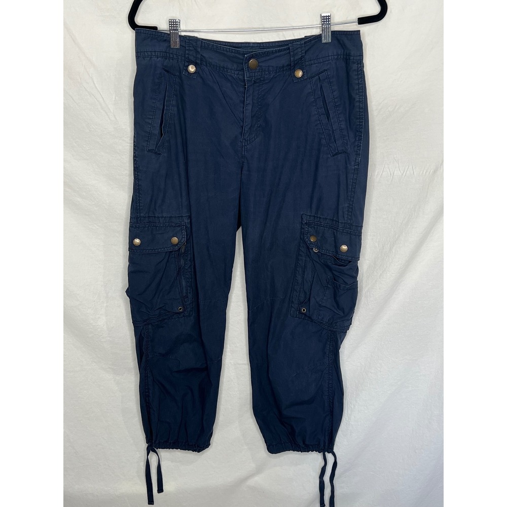 Lauren Jeans Co Ralph Lauren Pants Women's Sz 10 Blue Cargo Twill Capri Military